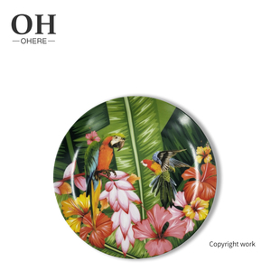 Autocollant <span class=keywords><strong>de</strong></span> perroquet coloré sur porcelaine émaillée fournitures <span class=keywords><strong>de</strong></span> fête <span class=keywords><strong>jetables</strong></span> Style ensemble <span class=keywords><strong>de</strong></span> vaisselle en céramique-assiette à salade plat à salade - Product Image 4