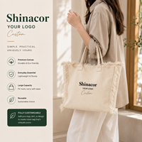 Sac fourre-tout d'épaule décontracté en toile imperméable avec logo personnalisé, couleur unie, surdimensionné, à pompons, pour femme, idéal pour l'été, les étudiants, les voyages et la plage