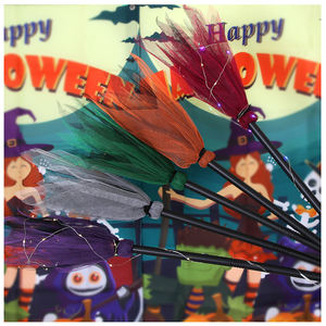 Escoba <span class=keywords><strong>de</strong></span> bruja luminosa <span class=keywords><strong>de</strong></span> Halloween, accesorio desmontable, suministros <span class=keywords><strong>de</strong></span> decoración para fiestas - Product Image 1