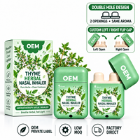 Inhalateur Nasal OEM aux Herbes de Thym, Même Arôme, Capuchon Flip Gauche/Droite, Coque Verte, Bien-être, Agent de Sourcing pour la Vente au Détail, Échantillon Approuvé