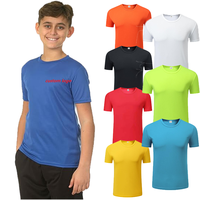 T-shirts de sport d'été à manches courtes pour enfants, coupe sèche, évacuation de l'humidité, performance athlétique, pour garçons et filles