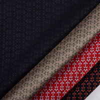 Kain Brokat Jacquard Poliester Tebal Bermotif Bunga Mini Abstrak Hitam Abu-abu Merah Oranye untuk Anak Perempuan