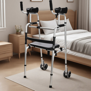 Walking Aid <b>Rollator</b> With Seat 7 Speed Height Adjustable For Elderly Mobility Support - Product Image 1