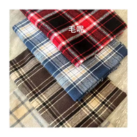 200gsm épais tissé polyester coton CVC brossé fil teint tissu carreaux plaid flanelle tissu pour veste
