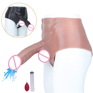 Pantalon réaliste avec pénis en silicone de 8,26 pouces pour stimulation anale et du point G, effet éjaculation, produits érotiques - Product Image 1