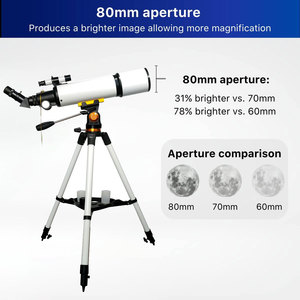 Télescope astronomique professionnel HD de type réfraction 80500, grossissement 20-150x, objectif 80 mm, alliage d'aluminium - Product Image 4