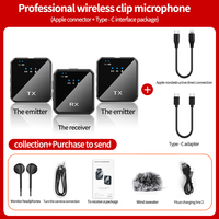 Microphone Cravate Professionnel Sans Fil 1 Émetteur 2 Récepteurs Type Rode pour Téléphone Portable et Appareil Photo