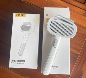 Spazzola per toelettatura 2 in 1 per cani e gatti con pulsante di rilascio, pettine districante e rimuovi-pelo per animali a pelo lungo e corto - Product Image 6