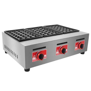 Restaurant Snack Machine Commerciële Non-stick Rvs Elektrische Fishball Machine Gas Takoyaki Making Machine Met Ce