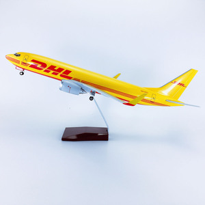 โมเดลเครื่องบินเรซิ่น โบอิ้ง 737-800F ขนาด 1/85 ความยาว 47 ซม. ลายสี DHL พร้อมล้อเหวี่ยง สำหรับตั้งโชว์ ของสะสม - Product Image 2