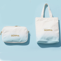 GORFIA Summer Vacation Handtaschen set Hellblau Weiß Farbverlauf Design Strand tasche Kosmetik koffer mit großer Kapazität Reise reiß verschluss