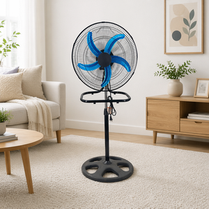 Ventilateur 3-en-1 réglable en hauteur (sur pied/mural/sol) avec 5 pales en aluminium, commande mécanique, économe en énergie pour hôtels et bureaux - Product Image 3