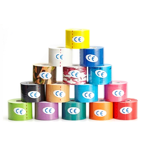 Bande de kinésiologie élastique auto-adhésive imperméable pour la physiothérapie médicale - 95% coton, 5% élasthanne - Réduit les tensions musculaires - Product Image 1