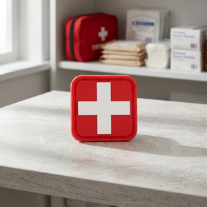Medic Red Cross Tactical Rubber Patch with 3D PVC and <b>Hook</b> & Loop for Clothes Bags Hats Sequined Decoration (Heart Shape) - Product Image 3