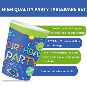 Xieli papier décorations <span class=keywords><strong>de</strong></span> fête ensembles garçon fête d'<span class=keywords><strong>anniversaire</strong></span> articles avec assiettes <span class=keywords><strong>de</strong></span> fête tasses paille en papier - Product Image 4