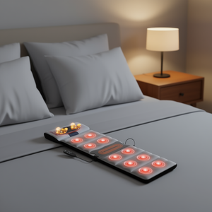 Coussin de massage électrique complet pour le corps, 10 moteurs, chaleur et vibrations, pour le dos et le cou, oreiller de massage pour matelas, à brancher, 110V 30W - Product Image 2