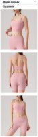 Sujetador deportivo Sling para mujer, con tirantes fijos, talla mediana, con almohadillas, espalda sexy, transpirable, de alto soporte, 100% nailon