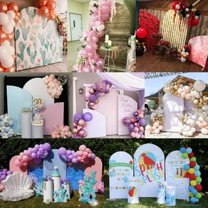 Customized Color Event Decoration Pink Wedding Event Party Acrylic Backdrop Stand For Wedding Events