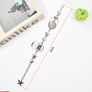 Enlace Total 165-232 |   Pulsera Kpop Stray Kids/Twice/Enhypen para Niños y Niñas, Redonda, DIY, Estrella de Cinco Puntas, Aleación de Zinc - Product Image 6