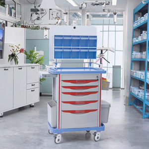 병원 응급 의료 트롤리 마취 병원용 ABS 플라스틱 및 금속 가구가있는 간호 의학 트롤리 - Product Image 3