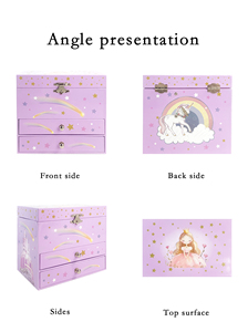 Boîte à musique rotative <span class=keywords><strong>en</strong></span> MDF avec matériaux écologiques personnalisés, design <span class=keywords><strong>Princesse</strong></span>, à manivelle, boîte à bijoux musicale, prix d'usine - Product Image 4