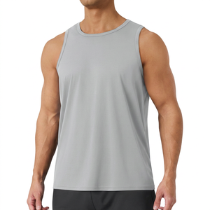Camiseta sin Mangas para Hombre, Modelo 2026, Cuello Redondo, Tejido de Punto, Secado Rápido, Poliéster, Informal, Deportiva, para Fitness, Color Gris - Product Image 1