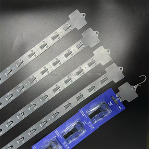 500 pièces de clips d'affichage en plastique <span class=keywords><strong>pour</strong></span> supermarché, bande de suspension <span class=keywords><strong>pour</strong></span> affiches, clips de vente au détail, bande de clips en plastique PP, capacité de 12 crochets - Product Image 1