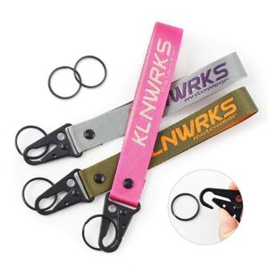 Mosquetones Promocionales con Logotipo, Cordón de Muñeca Tejido y Bordado, Llavero Corto Personalizado con Gancho de Águila - Product Image 2