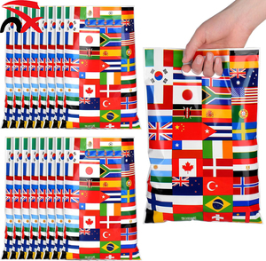 Borse Regalo con Bandiere Internazionali all'Ingrosso con Manici, Forniture per Feste in Plastica per Eventi Sportivi e Celebrazioni - Product Image 1