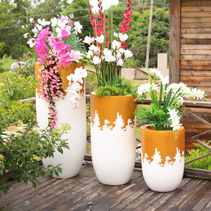 Maceta dorada única para flores, decoración de moda, diseño atractivo, centro comercial rosa para/<span class=keywords><strong>hotel</strong></span>/tienda/<span class=keywords><strong>casa</strong></span>, H014 - Product Image 4