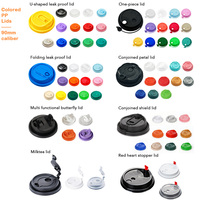 Couvre-gobelets jetables en PP/PS transparents, blancs, noirs, roses, bleus, jaunes, verts, diamètre 80 mm et 90 mm, pour boissons chaudes et froides