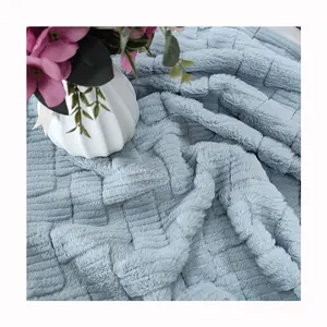 Customized Free Sample Super Soft Solid Ultrasound Rabbit Hair Fabric for Blankets