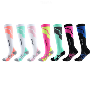 Long Style Breathable Super Soft High Elastic Colorful Compression Soccer Jogging Cycling Sport Socks for Men <strong>Prevent</strong> <strong>Varicose</strong> - Product Image 5