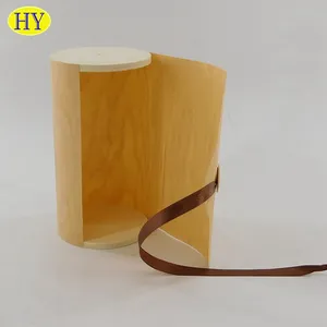 Wooden Box Round Round Tube Birch Veneer Soft Bark Solid Wood Storage Case Cylindrical Gift Crafts Pack Wooden Packaging Box