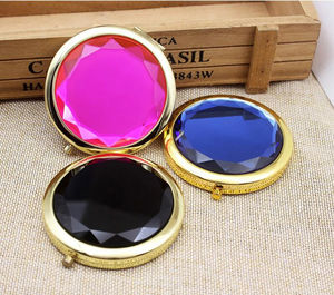 Mini <span class=keywords><strong>espejo</strong></span> de maquillaje personalizado, <span class=keywords><strong>espejo</strong></span> de cristal cosmético pequeño, <span class=keywords><strong>barato</strong></span>, oro rosa, 2023 - Product Image 2
