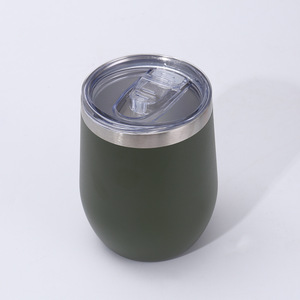Taza <span class=keywords><strong>de</strong></span> Vino Aislada Irrompible <span class=keywords><strong>de</strong></span> 12 oz con Tapa Deslizante, Taza <span class=keywords><strong>de</strong></span> Café sin Tallo para Mujer, Termo con Recubrimiento en Polvo para Barbacoa al Aire Libre - Product Image 5