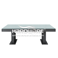 Meubles de luxe Foshan pieds en métal doré miroir dessus en verre table centrale de mariage en acier inoxydable pour événements