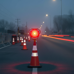 Luz de Advertencia de Tráfico Triangular LED Solar Roja Ileritraffic, Cono de Señalización con Material PC-ABS y 2x1W LEDs ILT9506 - Product Image 3