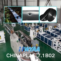 HWYAA CHINAPLAS 7.1B02 Ligne d'extrusion de tuyaux plats d'irrigation PP PE préinstallés avec sortie d'eau pour machines