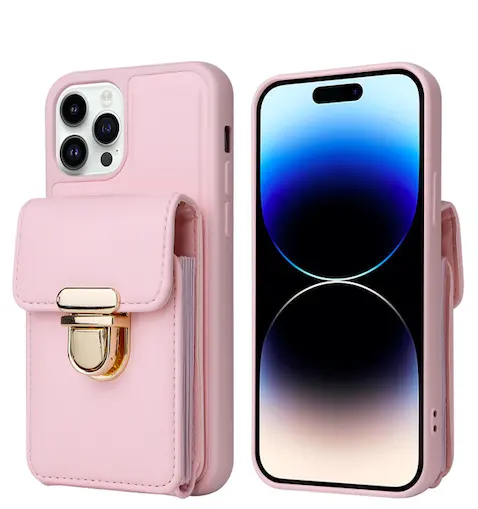 Cho iPhone 15 14 11 12 Pro Max dây đeo cổ tay đứng bìa khe cắm thẻ PU Leather chủ 14 di động điện thoại di động trường hợp Wallet trường hợp