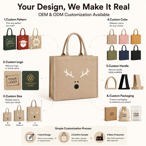 <span class=keywords><strong>Sac</strong></span> fourre-tout de Noël en toile de coton lavable, style nordique minimaliste, avec motif de renne, de bois de cerf et de flocon de neige, style hiver et fêtes - Product Image 6