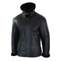 Blouson Aviateur B3 en Cuir Véritable de Mouton pour Homme, Style Bomber, Doublure Coton Zippée, Vêtement d'Hiver, Logo Coupé au Couteau sur le Devant