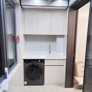 Lavandino con Asse per Lavare, Tavolo da Lavanderia Integrato nel Bancone, Lavabo Speciale per Lavatrici da Balcone - Product Image 1