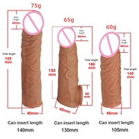 Conjunto de Dildos de Goma Suave con Dientes de Lobo para Hombre Pene Simulado de Cristal TPE Juguete Sexual Dildo Extendido y Engrosado