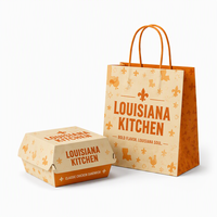 Emballage alimentaire personnalisé écologique biodégradable imperméable en papier pour restauration rapide, boîte à hamburger auto-élevable, conteneur pour ailes de poulet