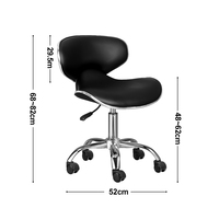 Tabouret de pédicure moderne réglable, pivotant, en similicuir noir, robuste, portable, pour salon de beauté
