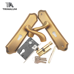 Nhà Máy Trực Tiếp Hiện Đại Brass Đen Hợp Kim Nhôm Cửa Đòn Bẩy Xử Lý Cho Nội Thất Cửa Gỗ Khóa - Product Image 1