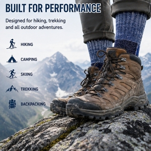 Calcetines de Senderismo 100% Lana Merino, Calcetines Térmicos de Invierno para Trekking, Esquí y Actividades al Aire Libre, Calcetines Acolchados para <span class=keywords><strong>Botas</strong></span>, Logotipo Personalizado, OEM, Venta al Por Mayor - Product Image 5