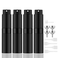 Échantillon gratuit Flacon de parfum en aluminium torsadé réutilisable portable de 8 ml 10 ml Atomiseur Taille de voyage Rechargeable Noir Échantillon gratuit Voyage