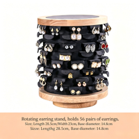 Présentoir rotatif en bois massif pour boucles d'oreilles, vente en gros d'usine, nouvelle arrivée, accessoires de présentation en bois les plus vendus